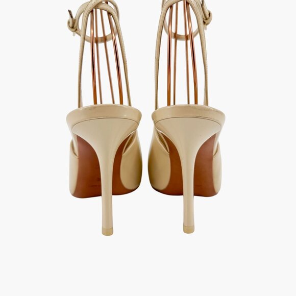 Givenchy Show Beige Leather Slingback Pointed Toe Pumps Heels Size 38 US 8 - Picture 6 of 15